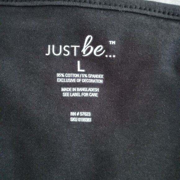 Set of 2 Just Be Camis Black Gray Size L NWT Adjustable Strap Cotton Blend - Picture 2 of 9